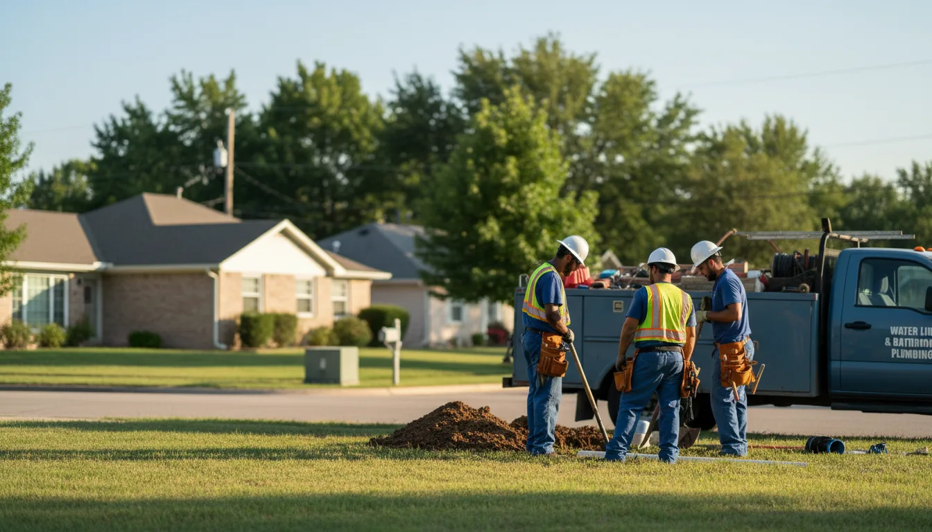Residential water line and bathroom plumbing service in Redbird, OK